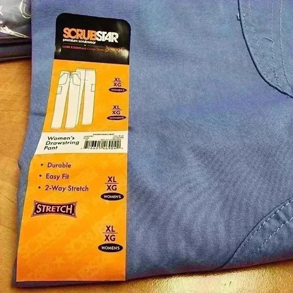 Scrubstar Core Essentials Womens Scrub Pants Drawstring Size XL, 2XL, 3XL Blue - Picture 8 of 13